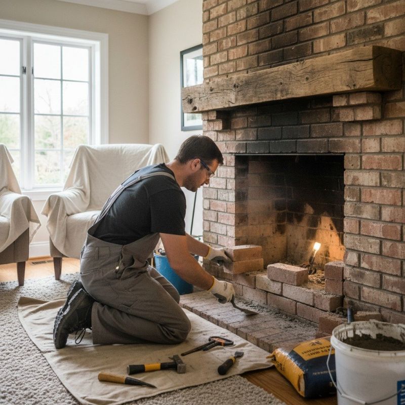 Brick Fireplace Installation